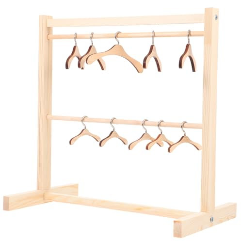 GALPADA 1 Satz Puppen-Kleiderbügel aus Holz Kleiderständer für Puppen Miniaturen Modepuppe Dolly Puppen kleiderständer puppenkleiderbügel puppenhaus Einrichtung Puppenhausmöbel aus Holz