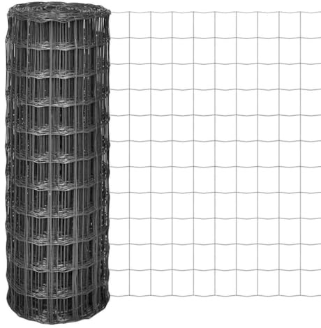 Drahtgitter Gartenzaun Bordüre Für Hof,Eurozaun Stahl 10 x 1 m Grau für Garten,Terrasse,Balkon