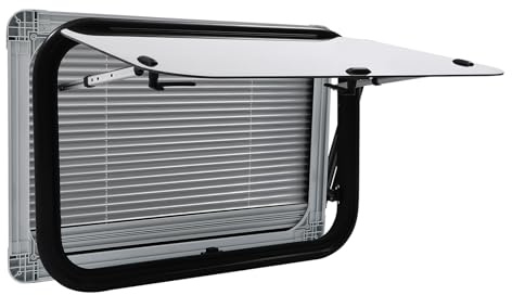 DIFU Ausstellfenster 750x500 Wohnwagen Fenster Heckfenster 65° Wohnmobil Fenster Camping Externes Push mit integriertem Rollo Sonnenschutz für Wohnwagen Van Camper