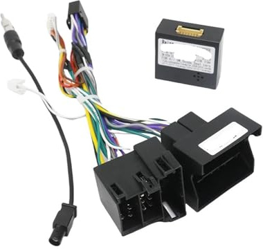 Autoradio Radioblende Einbaurahmen für Autoradio passend für VW Multivan T5 (2003–2015), 9 Zoll, Stereoanlage, Kabelbaum, Stromkabeladapter, CAN-Bus-Montagesatz(Cable CANBus)