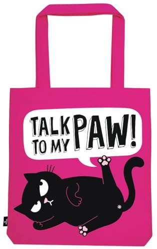 Ed, the Cat Baumwollshopper, Stofftasche aus 100% Baumwolle, mit Katzenmotiv, Shopper mit Standboden für Einkäufe, Büro oder Uni, 39 x 42 cm
