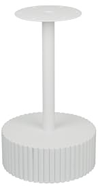woplus Beistelltisch Gestell Rund Weiß Matt – Ø 30 cm Metall Tischuntergestell im Riffel-Design – Moderner Couchtisch Fuß aus Stahl, Pulverbeschichtet, Industrie-Stil, Höhe 49,5 cm