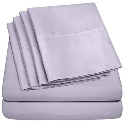 King Size Bed Sheets - 6 Piece 1500 Supreme Collection Fine Brushed Microfiber Deep Pocket King Sheet Set Bedding - 2 Extra Pillow Cases, Great Value, King, Lilac