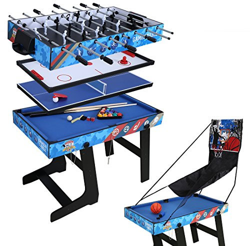 HLC 5 in 1 multifunknierte Tischspiel Tischkicker/Tischtennis/Air Hockey/Billard/Basketballspiel