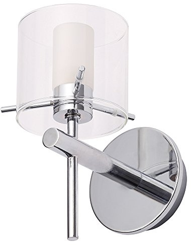 LITECRAFT Lincoln Wall Light Bathroom 1 Arm with Clear Glass Shade - Polished Chrome