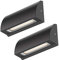 ledscom.de 2 Stück LED Wandleuchte/Treppenlicht SEGIN für außen, IP54, flach, Downlight, schwarz matt, eckig, 3,8 W, 265lm, warmweiß