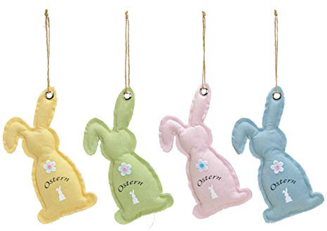 4er Set Hänger Stoffhase 20 cm Ostern Hase Osterhase aus Stoff Osterstrauch