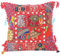 Eyes of India - Bunt Dekorative Sofa Überwurf Flickwerk Kissen Sofa Kissenbezug Schutzhülle Bohemian Akzent Indisch Boho Chic Handgefertigt Abdeckung - Rot, 24 X 24 in. (60 X 60 cm)