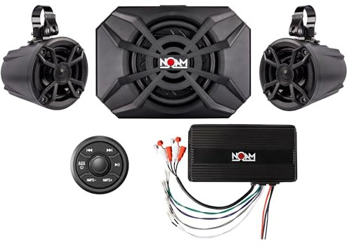 NOAM NUTV5-S V.2 - ATV/Golf Cart/UTV Waterproof Speakers Bluetooth 2.1 Marine Stereo System