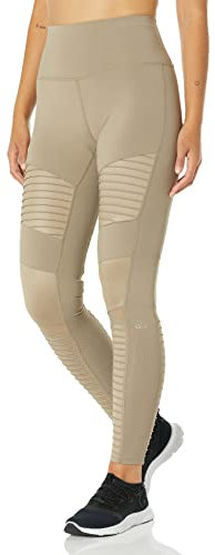 Alo Yoga Women's High-Waist Moto Legging Gravel/Gravel Glossy M