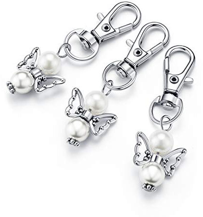 25 Gastgeschenke Hochzeit Schlüsselanhänger mit 25 Organza Beutel Gastgeschenk Taufe Weihnachten Geburtstag Kommunion Konfirmation Geschenk für Gäste Anhänger Danke kleines Dankeschön
