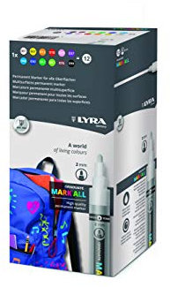 LYRA Graduate Mark All Permanent-Marker, 2 mm mittlere Spitze, 12 Stück