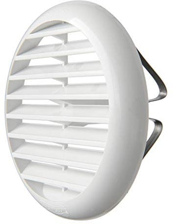 La Ventilazione TU100B Griglia di Ventilazione Tonda in Plastica con molle, Bianca, diametro 106 mm