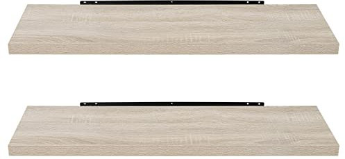 EUGAD Wandregal Wandboard 2er Set Hängeregal Holz Board Modern Sonoma Eiche 80x22,9x3,8cm 0046QJ-2