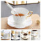 Europa Noble Bone China Kaffeetasse Untertasse Löffel Set 200ml Luxus Keramikbecher Hochwertiges Porzellan Teetasse Cafe Party Drinkware, Perle