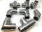 Edelstahl Steckfitting Rohrverbinder Rohrbogen Flansch Verbinder Geländer A2 (Ecke Bogen, 33,7)