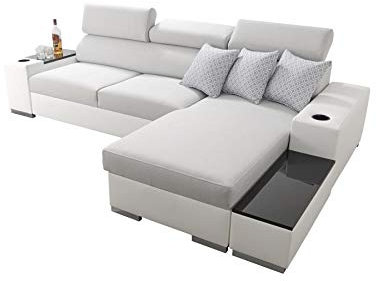 All4All Ecksofa mit Schlaffunktion Sante 291x182 cm - Sofa mit Bettkasten - Schlafsofa L-Form - Eckcouch - für 3 Personen - Seite rechts - Farbauswahl - Modern 26