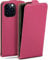 moex Flip Case for Apple iPhone 13 Pro Max, Foldable, 360 Degree All-Round Full Protection, Vegan Leather Flip Case, Mobile Phone Case with Vertical Flap, Magnetic - Pink