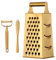 TUPMFG Box Grater, Stainless Steel Kitchen Cheese Grater with 4 Sides for Parmesan Cheese, Vegetables, Ginger Handheld Food Shredder Gold