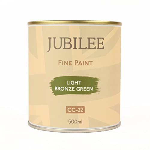 Guild Lane Jubilee Furniture Paint – Upcycle & Transform Wood, Metal & Glass – Soft Sheen Finish for Indoor & Outdoor – Durable & Easy to Apply Multi-Surface Paint (Light Bronze Green, 500ml)