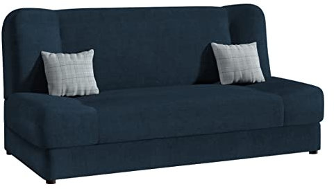 Mirjan24 Schlafsofa Jonas, Sofa mit Bettkasten und Schlaffunktion, Bettsofa, Dauerschläfer-Sofa, Schlafcouch, Materialmix, Couch vom Hersteller, Wohnlandschaft (Uttario Velvet 2967 + Senegal 818)