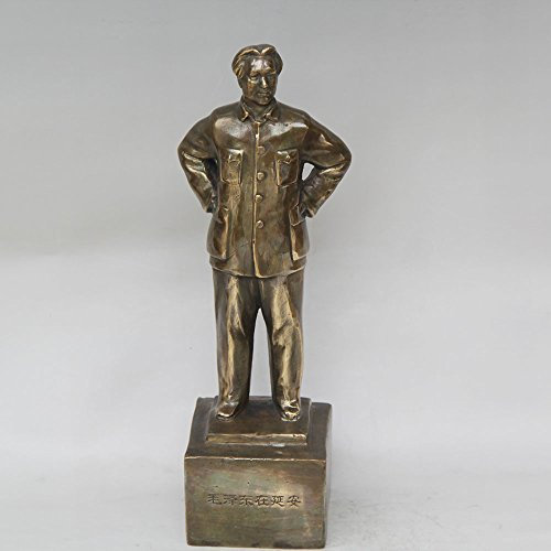 NEFSO 32 cm Chinesische Bronzeschnitzerei Junger Großer Führer Mao Zedong Vorsitzender Statue