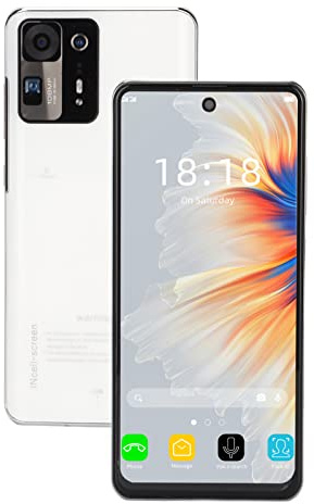 MIX4 Smartphone ohne Vertrag, Android 12 Handy mit 6,82 Zoll HD Display, 8GB + 64GB 128GB erweiterbar Speicher, Dual SIM 2G 3G Handy, 21MP + 32MP Kamera, Face ID, 7300mAh Akku, Weiß(EU)