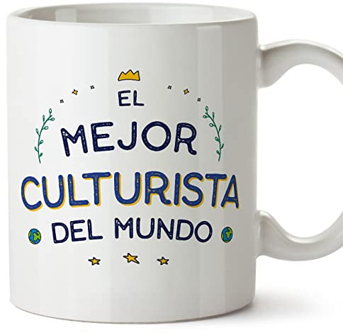 MUGFFINS Tazas para CULTURISTA hombre - En Español - Mejor del Mundo - 11 oz / 330 ml - Regalo original y divertido