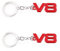 2Pcs V8 Keychain For Car Keyring Decoration Badge V8 Emblem Sticker, rot, One size
