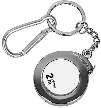 Maßband-Schlüsselanhänger, funktionales Mini-Maßband, Schlüsselanhänger, 2 m, Edelstahl-Bandmaß, langlebig