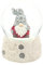 Dekohelden24 Schneekugel Weihnachtswichtel mit Grauer Mütze auf weißem Sockel, L/B/H/Ø Kugel 6,5 x 6,5 x 8,8 cm Ø 6,5 cm