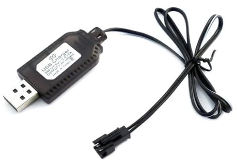 Battery Charger Cable USB Charging Cord 7.4V for LiPo Rechargeable Batteries Pack SM-2 Pin Plug Used on RC Toys Car TANK Trucks Trains Boat