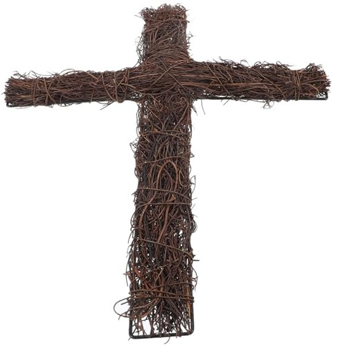 Rattan Kreuz Kranz Rahmen Ostern Garten Layout Stake Rattan Kreuz für Home Decor