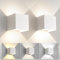 FUPE 2 Stück Wandleuchte Aussen Innen Einstellbare 3 Lichtfarben LED Wandlampe Aussen Außenwandleuchten Modern Weiß 6W IP65 Wasserdicht quadratisch Aluminium Wandleuchte Passen Sie den Lichtwinkel