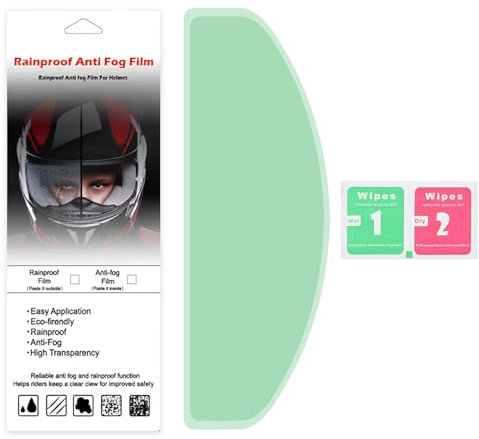 Motorrad Helm Antibeschlag Folie,Universal Motorradhelm Anti-Beschlag-Sonnenblende Einsatz,Motorradhelm-Visier,Universal Sonnenblende Schutzfolie, Aufkleber, 8,8 X 24,5cm(Transparent)