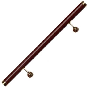 Handlauf aus transparentem Acryl, für Treppen, 100 cm, rutschfeste Wandhalterung, Geländer, Mahagoni-Finish, für den Innen- und Außenbereich