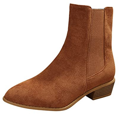 Generisch tagesangebote heuteStiefeletten Damen Retro Spitze Zehe Damen Niedriger Absatz Cowgirl Stiefel Reißverschluss Trendy Vintage Kurze Reitstiefel damen sale