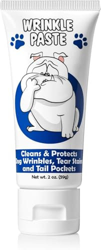 Squishface Wrinkle Paste - Bulldog, French Bulldog, Pug, English Bulldog – Cleans Wrinkles, Tear Stain, Tail Pockets, and Paws – Anti-Itch Tear Stain Remover & Bulldog Wrinkle Cream, 2 Oz. (1 Pack)