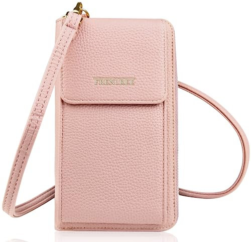 Kleine Damen Umhängetasche Cross-Body Handtasche mit vielen Fächern, Geldbörse Portemonnaie mit Rundum-Reißverschluss, Handytasche Tasche
