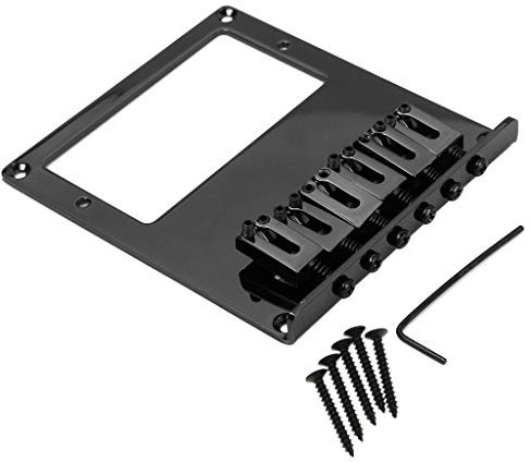 Hermosiey 6 Sattel Tele Bridge Saiten Halter Tele Humbucker TL Gitarren BrüCke für Gitarre Schwarz
