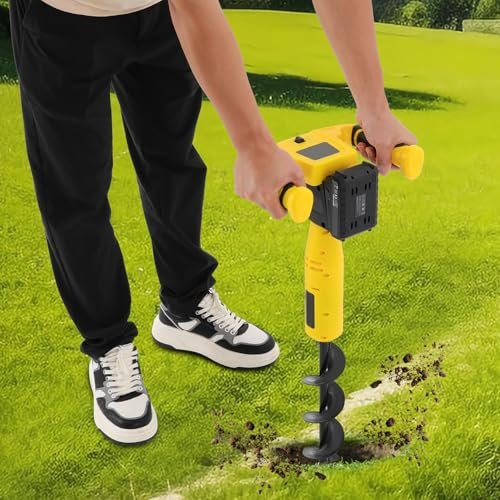 WindWilder Trivellatrice elettrica senza fili, 550 RPM, trivella elettrica da giardino, trivella da giardino, per piantine rapide, bulbi, funzionamento a batteria