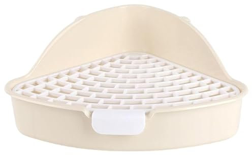 MEISO Toilette per Coniglio, Toilette per Animali Domestici, Vasino Addestrativo per Criceti, Toilette per Animali di Piccola Taglia di Triangolo per Coniglietti, Cincillà, Cavia (Bianco)