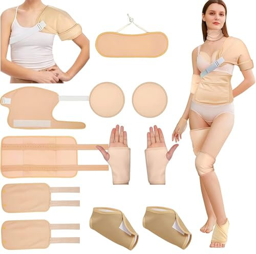 TANSAR 11 Pcs Castor Oil Pack Wrap, Wiederverwendbare Rizinusöl Wickel Baumwolle mit Verstellbarem Gummiband für Leber, Magen, Bauch, Hals und am Ganzen Körper