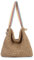 Syrads Bolso de hombro tejido de paja para mujer Bolso de paja de playa para vacaciones de verano,Marrón