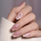 DMQ Pink Glitter False Nails, 24Pcs Square Cat Eye False Nails Short, Sparkly Shiny Fake Nails Press ons, Cute Bling Acrylic Full Cover Stick on Nails for Women Girls
