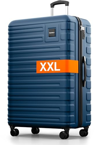 Travely Valise Taille XXL, 87 cm, Volume intérieur 150 L, Valise à Coque Rigide très Robuste avec roulettes Souples et Serrure TSA, Valises, Valises à roulettes