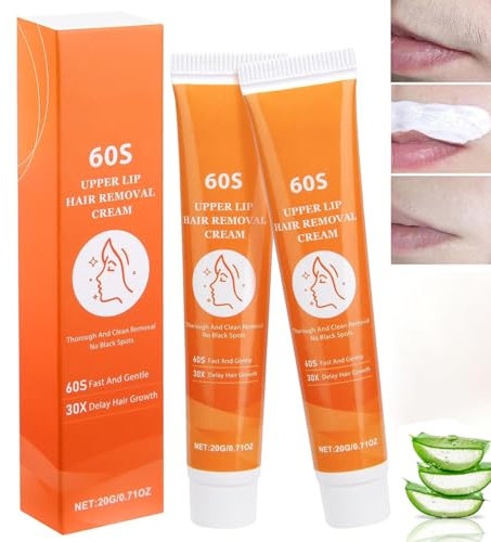 2 Stück Gesichtshaarentfernung Creme, Oberlippenhaarentfernung Creme, Enthaarungscreme Gesicht, Oberlippenbart Entfernen Damen, Sanfte Beruhigende Enthaarungscreme für Gesicht und KöRper (B)