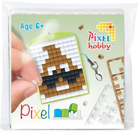 Pixel P23124 - Mosaik Medaillon Kackhaufen, Schlüsselanhänger für Kinder zum Selbstgestalten, kinderleichtes Stecksystem, ohne Bügeln und Kleben, Steinchen aus Biokunststoff