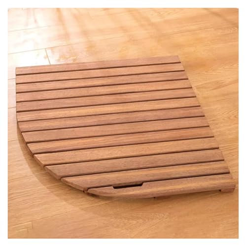 Pedana Doccia in Legno, Pedana in Legno, Tappetino Antiscivolo for Doccia, Tappetino angolare in Legno for Bagno, Resistente, Facile da trasportare e riporre.(90x90cm(35.5x35.5in))