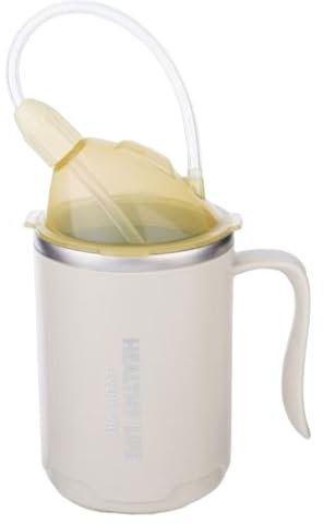 Adult Sippy Cup, Spill Proof Cup with Straw, 400ml Stainless Steel No Spill Feeding with Lids and Straws, 3-in-1 Dysphagia Cups for Adults, Hospital, Home